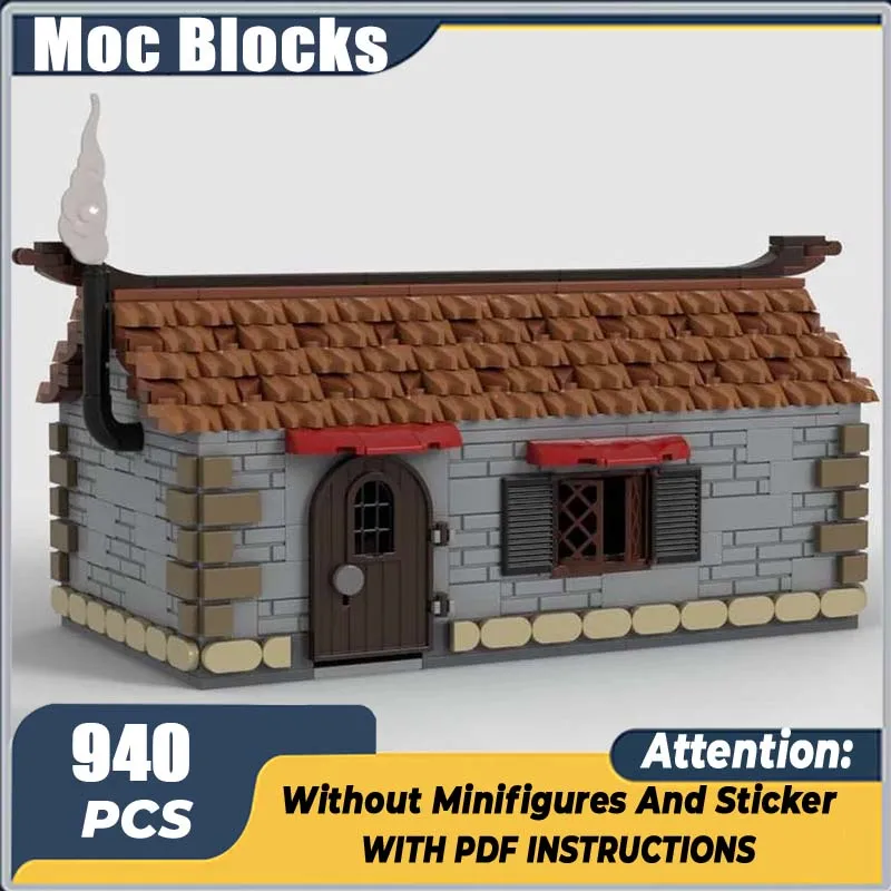 

Medieval Castle Model Moc Building Blocks Red Faction Medieval Cottage Model Technology Brick DIY Assembly Construction Toy Gift