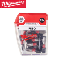 Milwaukee 4932430853  PH2 25mm Impact Bit Set Strong Fit HSS Shock Resistance Tool Accessories 25 Piece