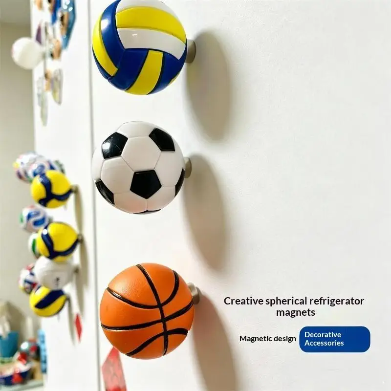 3D Football Refrigerator Magnet Eco-friendly Soccer Pattern Souvenir Durable Home Kitchen Decor Party Favor