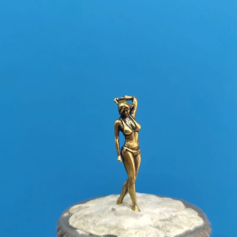 Metal Brass Beach Bikini Summer Party Beauty 1/64 Action Figures Model Miniature Ornament Accessories Photography Props Toys