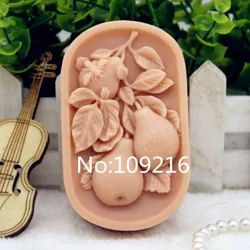 1pcs Three Pear (zx187) Food Grade Silicone Handmade Soap Mold Crafts DIY Mould