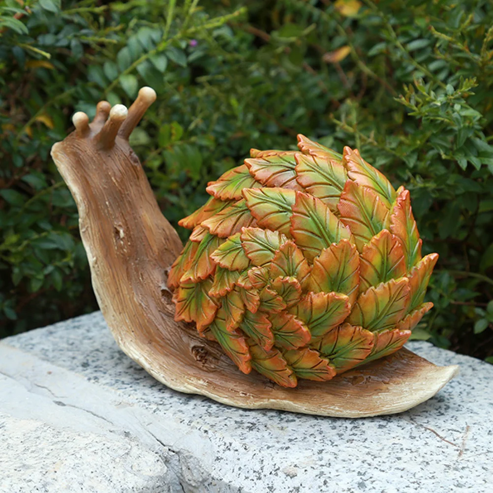 

1pcs Resin Snail Statue Decor Cartoon Snail Sculpture For Garden Landscape Ornament Potted Bonsai Decoration Lawn Home Desktop