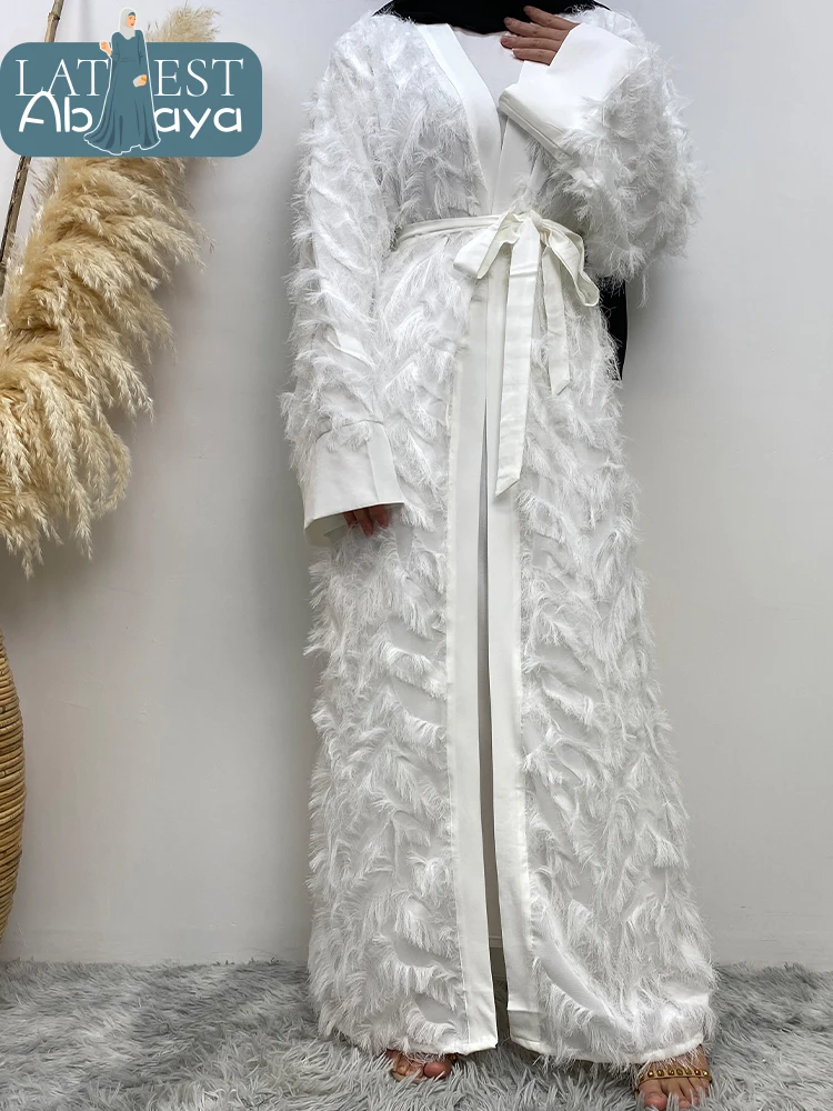 Abaya-Robe Hijab marocaine pour femmes musulmanes, manches longues appliquées, Turquie, caftan islamique, dernier Ramadan, vêtements pour femmes musulmanes