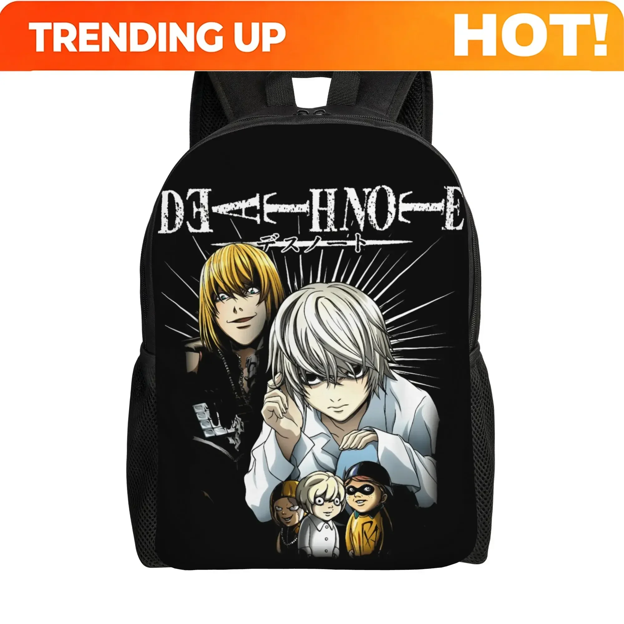 Custom Bag Death Note Near And Mello Backpack Camping Backpacks Girl Leisure High School Bags Design Durable Rucksack