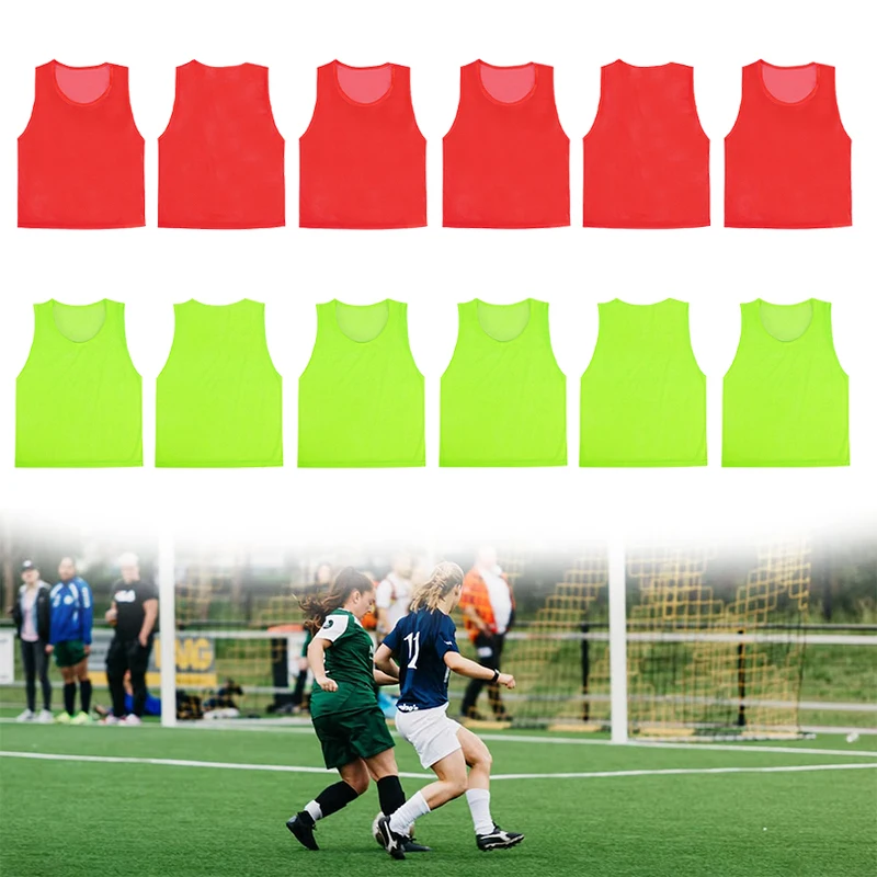 12PC Quick Drying Basketball Jersey Team Sports Football Vest Soccer For Child Youth/Teen/Adult