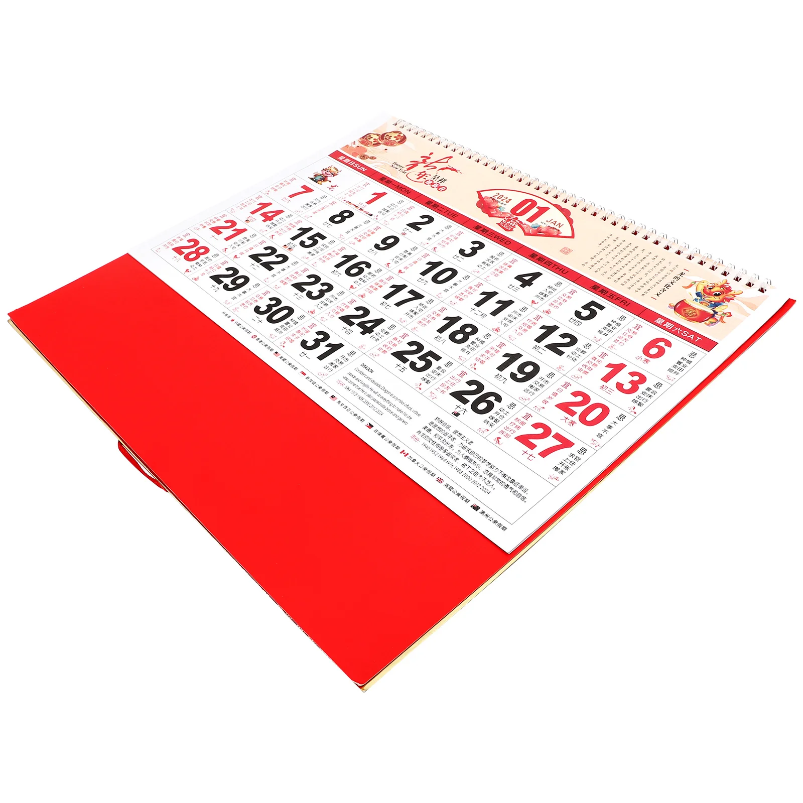 2024 Wall Calendar Chinese Decoration Paper Planner Decorative Hanging Magnetic