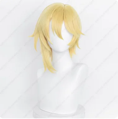 Nazuna Nito Cosplay Wig 40cm Golden Short Wigs Heat Resistant Synthetic Hair Simulated Scalp Wigs