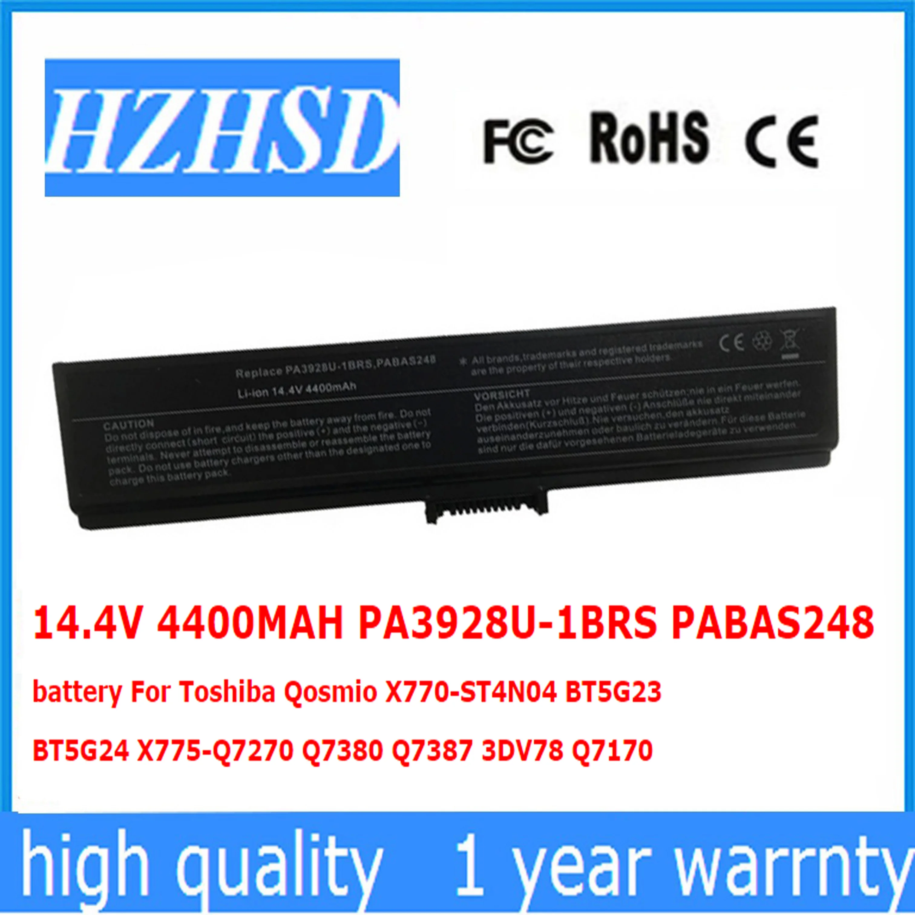 

14,4 V 4400MAH PA3928U-1BRS PABAS248 Аккумулятор для Toshiba Qosmio X770-ST4N04 BT5G23 BT5G24 X775-Q7270 Q7380 Q7387 3DV78 Q7170