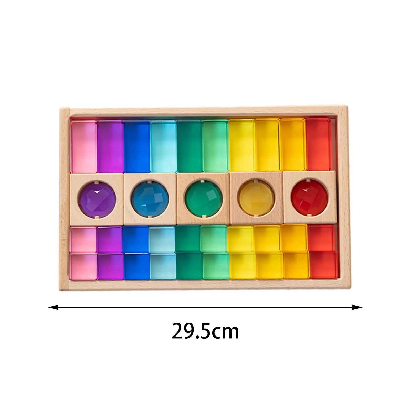 Rainbow Acrylic Gemstone Cubes Montessori Stacking Toy Learning Educational Toys Building Blocks for 3~6 Years Olds Children