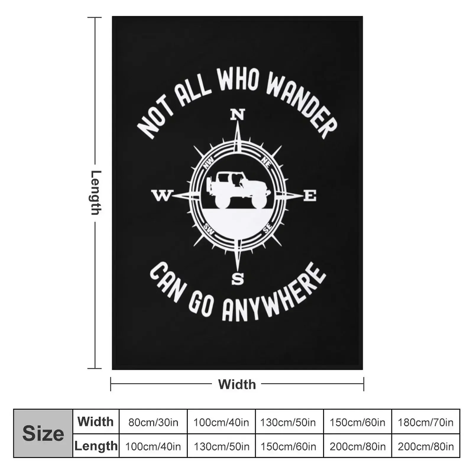 Offroad 4x4 Not All Who Wander Are Lost Overland Adventure Throw Blanket couch cozy soft plush fuzzy picnic outdoor blanket