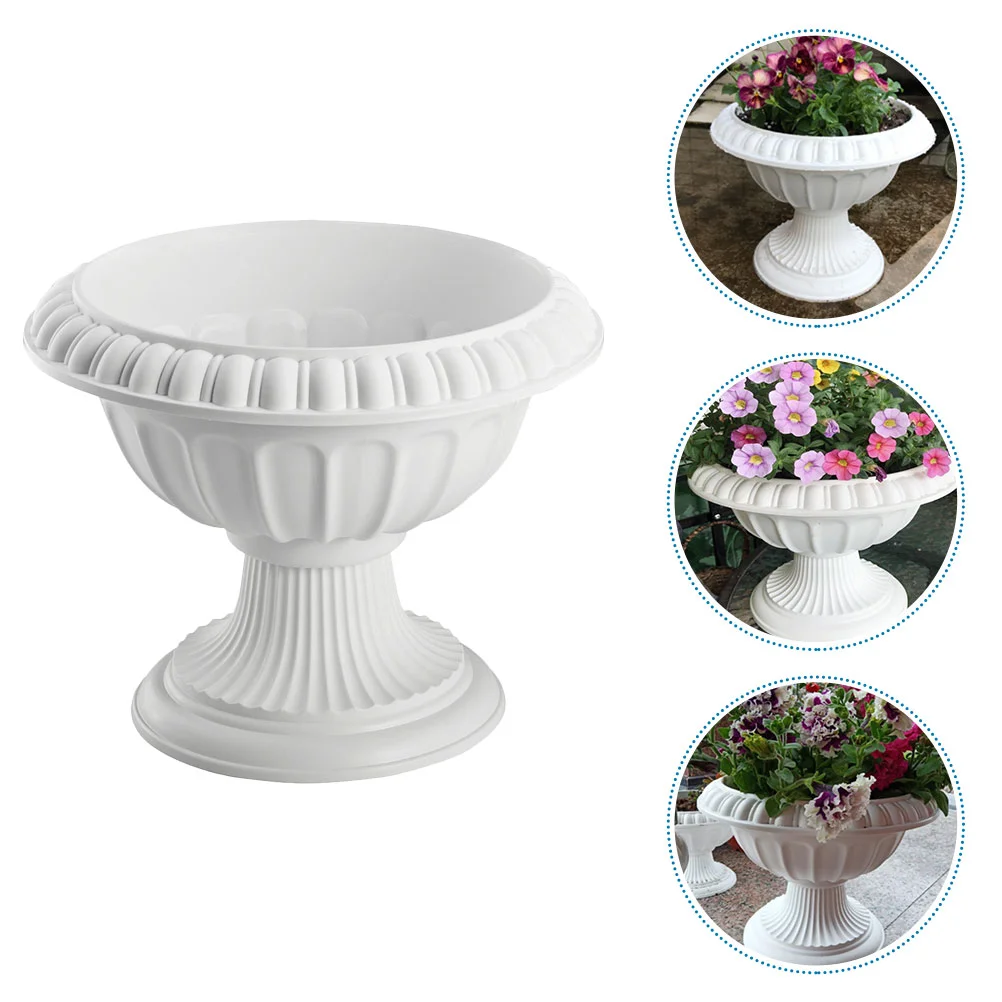 Maceta de columna de resina romana para boda, camino, porche, puerta delantera, cubierta, balcón, decoración decorativa