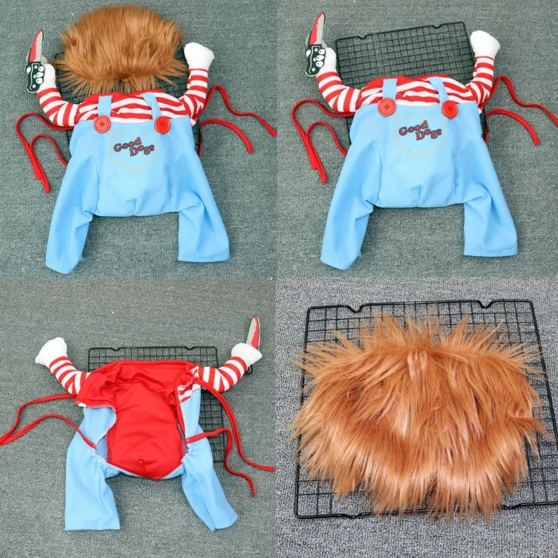 Funny Dog Clothes Dogs Cosplay Costume Halloween Comical Outfits Holding A Knife Set Pet Cat Dog Festival Party Clothing