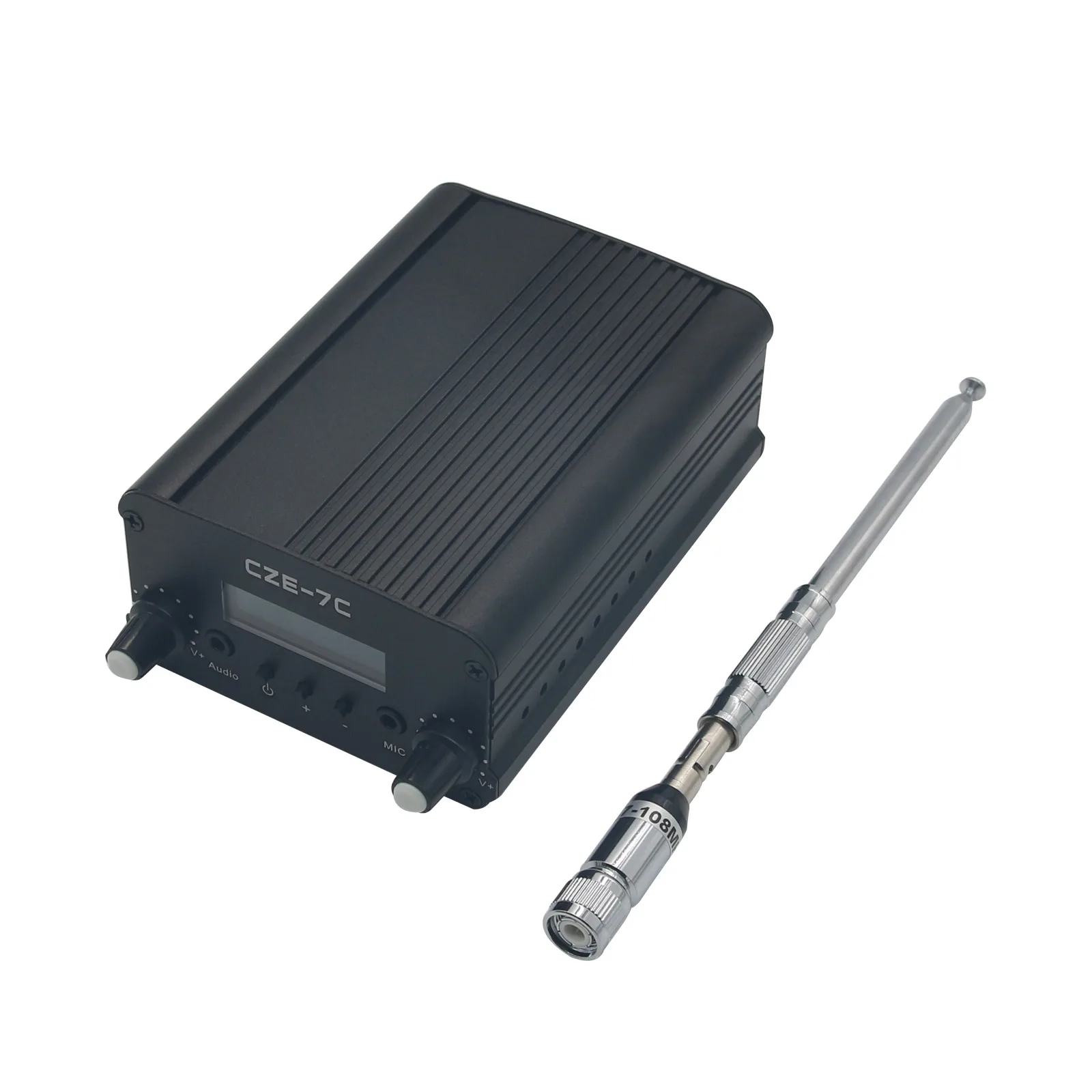 CZE-7C Trasmettitore di modulazione di frequenza stereo Regolazione 1W/7W Emettitore radio combinato con antenna