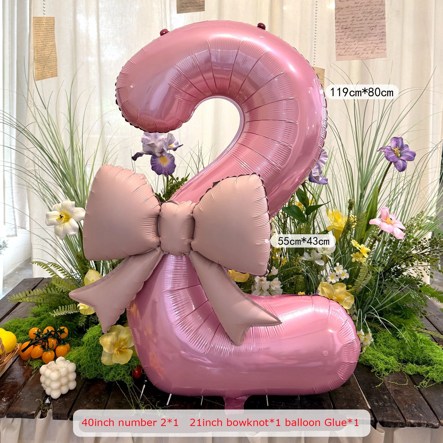 2 stks 40 inch Roze Strik Nummer Folie Ballonnen Bruiloft Verjaardagsfeestje Decoratie Verjaardag Decor Foto Props Feestartikelen