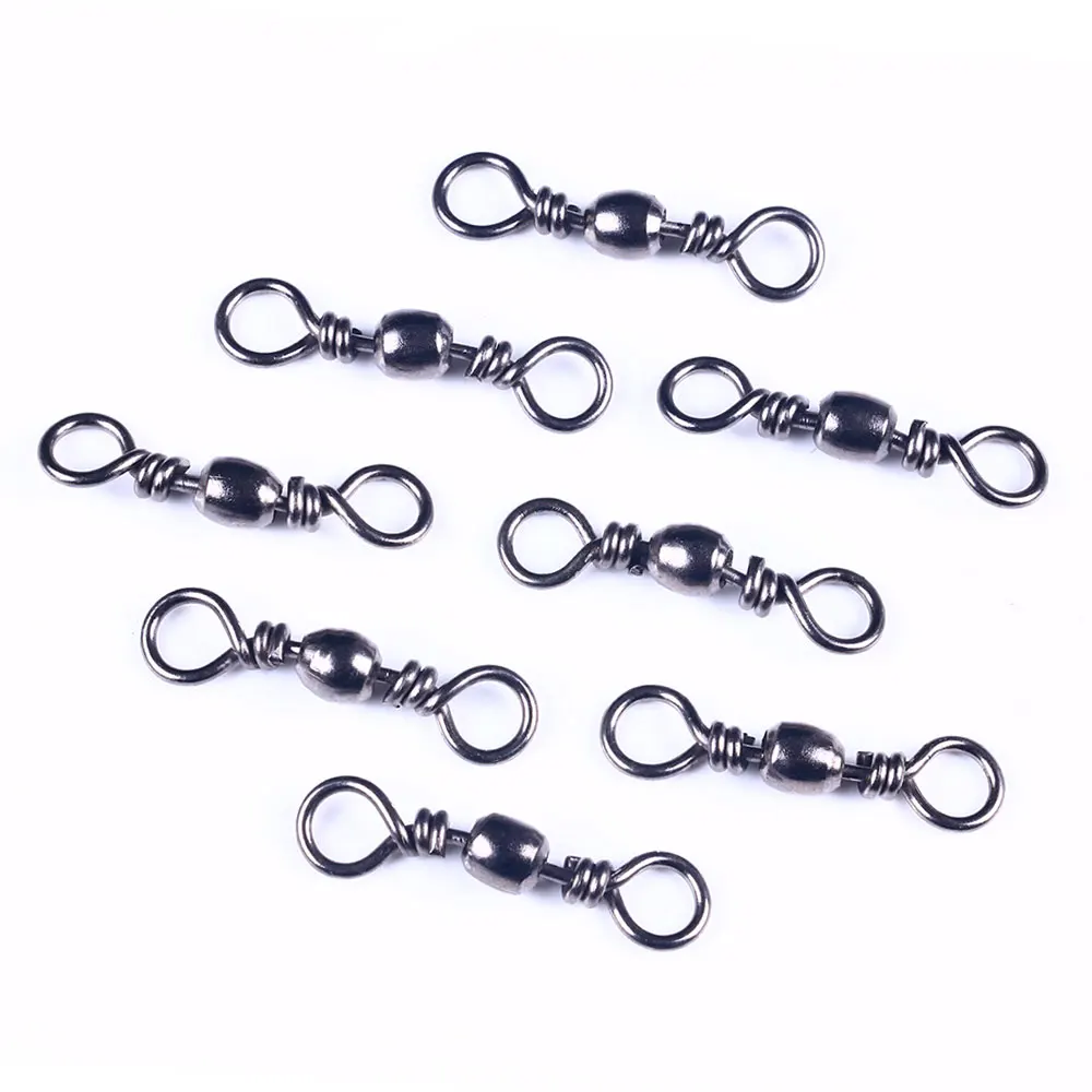 50PCS/Heavy Duty Fishing Barrel Swivel Size 1-16 High Strength Marine Connector Solid Ring Fishing Swivel for Carp Bass view 3