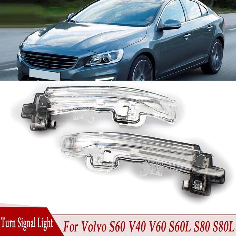 LED Turn Signal Light Rearview Mirror Light Turn Indicator Lamp For Volvo S60 S60L V40 V60 S80 S80L