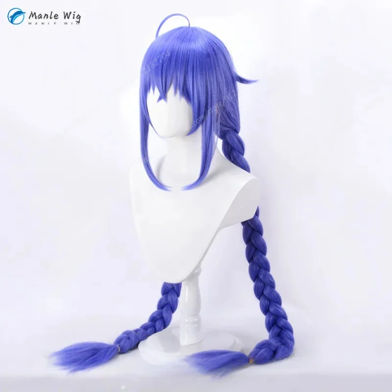 DY2025Anime Roxy Migurdia Cosplay Wig 110cm Blue Purple Braided Pigtail Heat Resistant Synthetic Hair Anime Cosplay Costume Wome