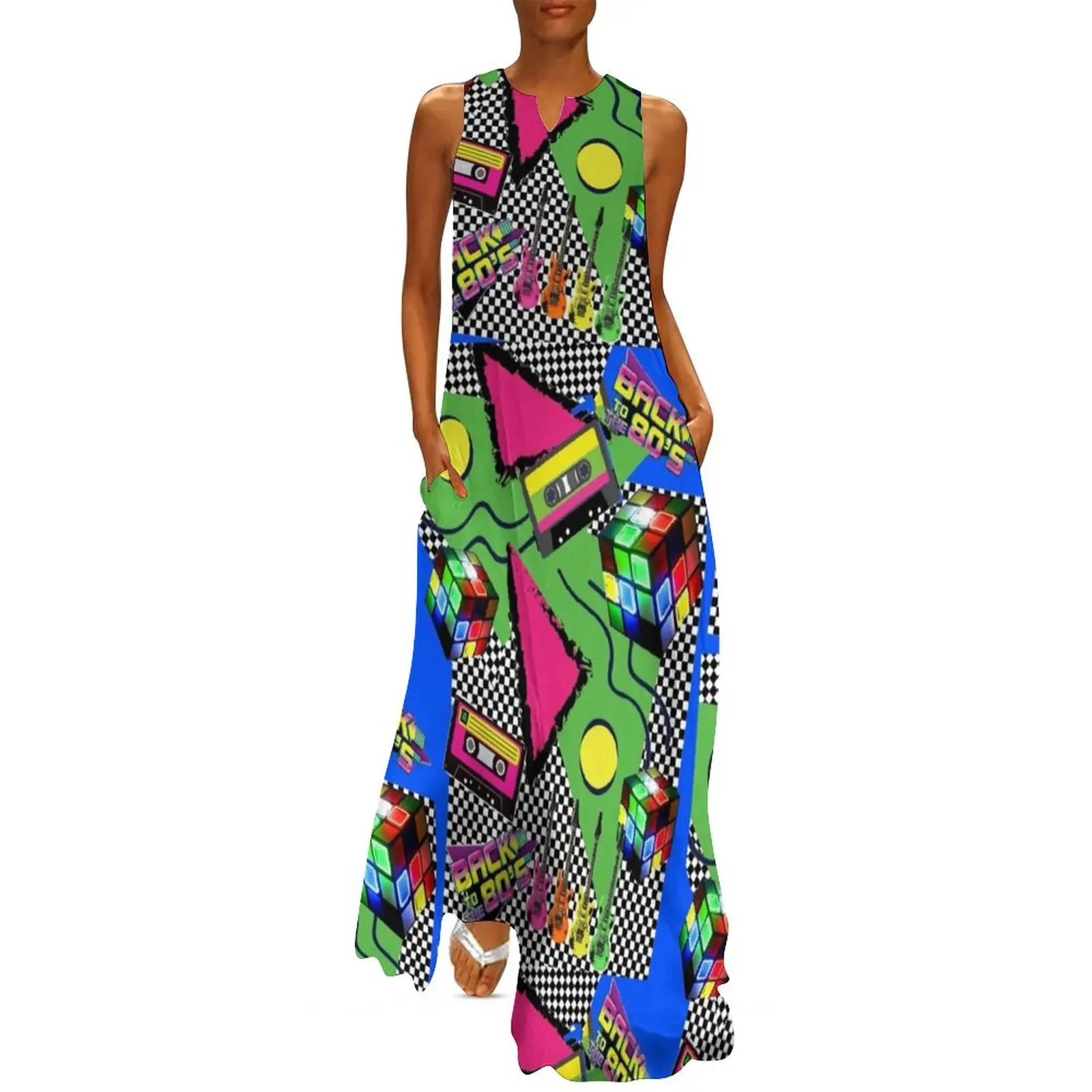 Neon Eighties Long Dress long dress women summer Women