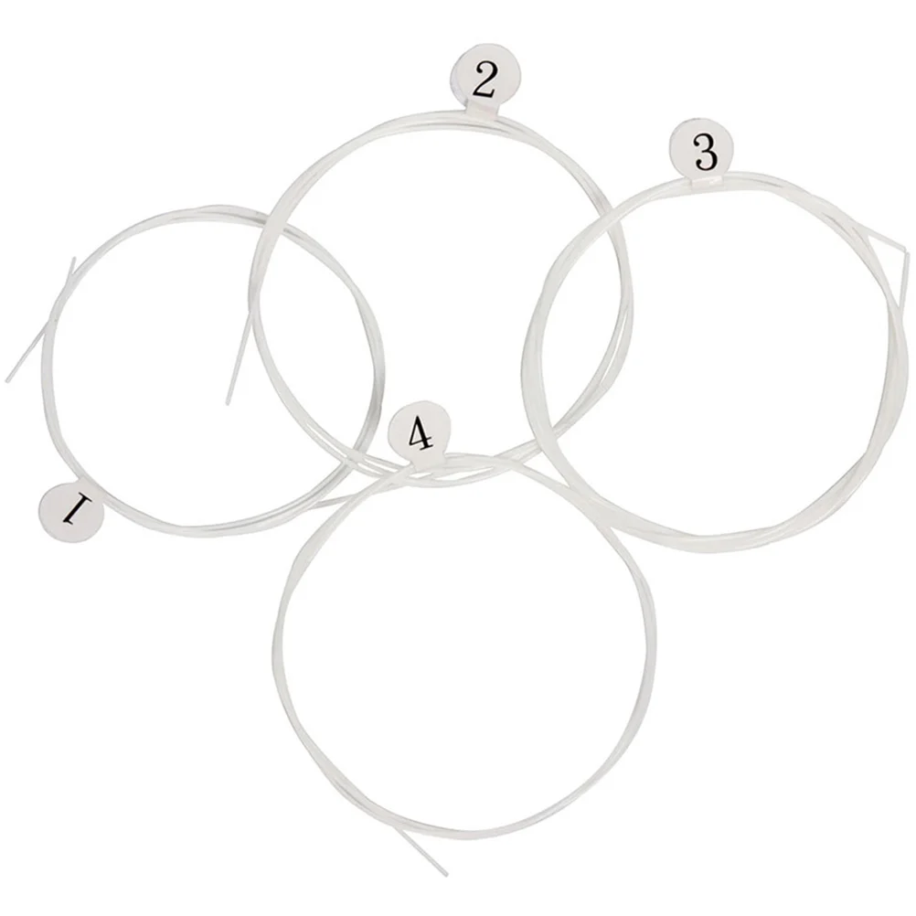 

4 Pcs Transparent Nylon Strings Nylon Ukulele Strings Durable Music Wire Replacement Set Instrument Accessories