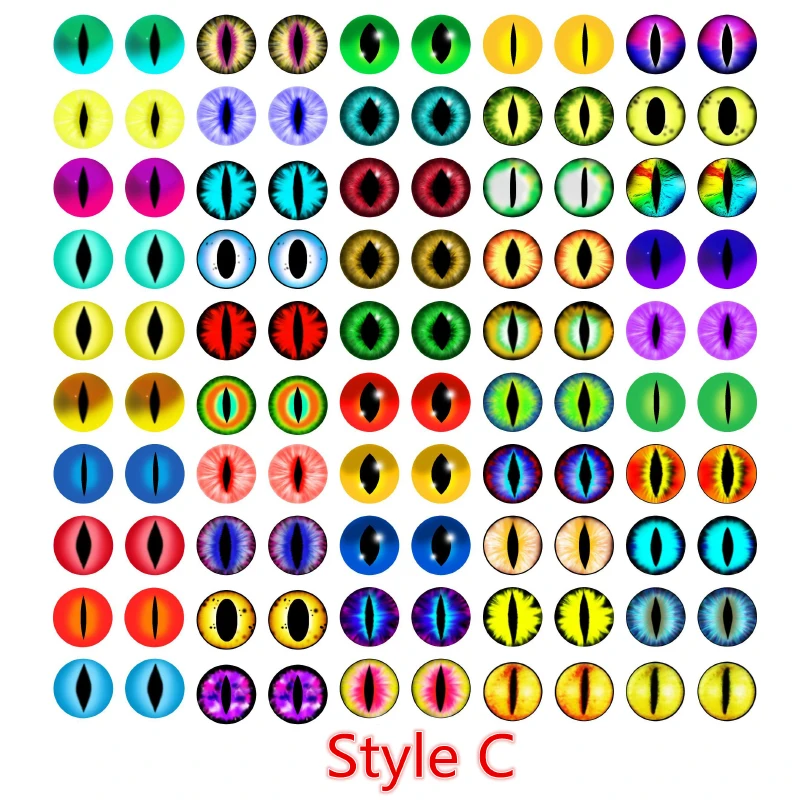 100 Stück 50 Paar Dragon Eyes Katzenauge Spielzeug Hot Sale 6mm 8mm 10mm 12mm Handgemachte Fotoglas Cabochons DIY Making Zubehör