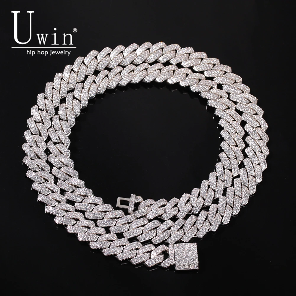 

Uwin Prong 13mm Cuban Chain Micro Pave Cubic Zircon Mixed Luxury Bling Bling Full Iced Out Charms Hiphop Jewelry