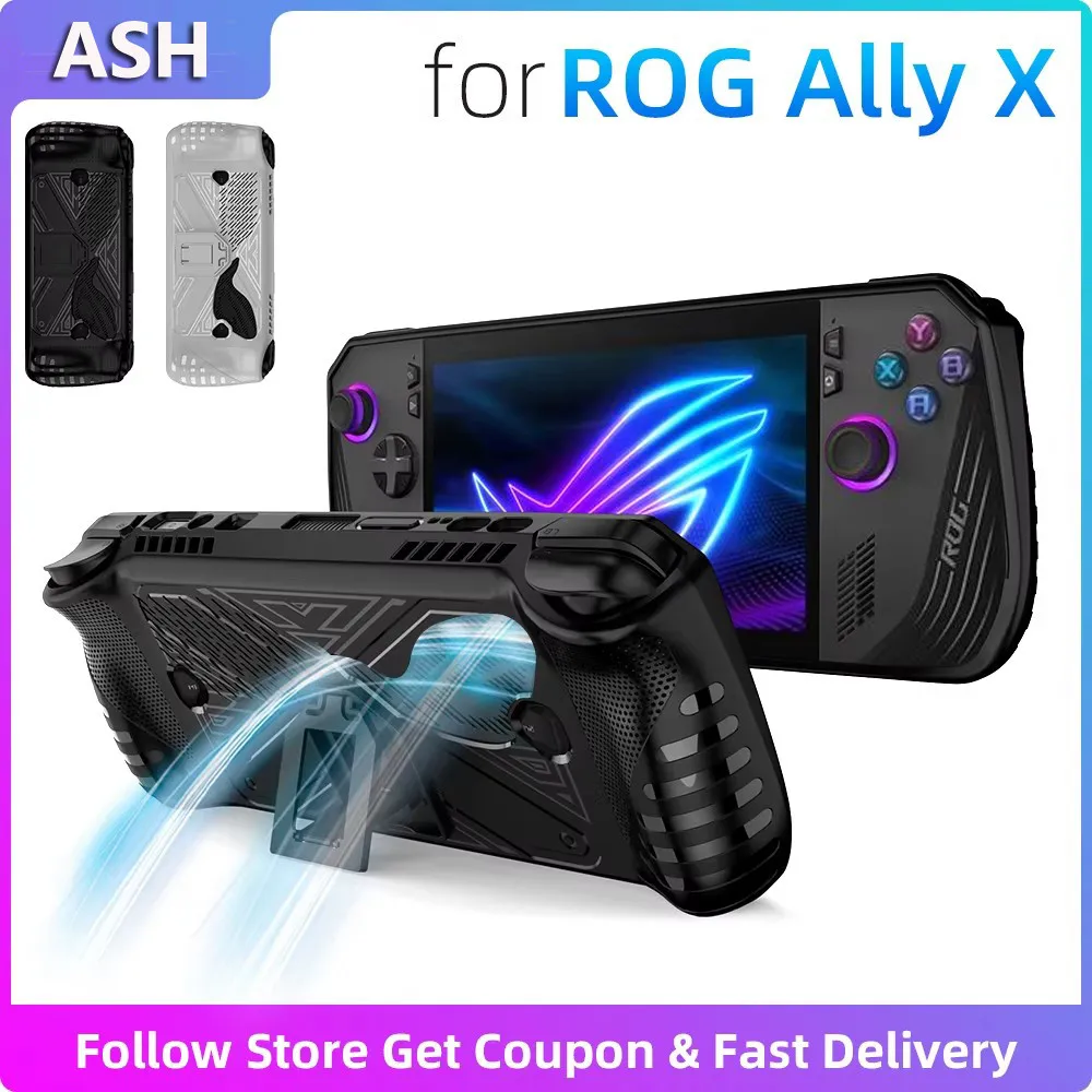 For ASUS ROG ALLY X Game Console Protector Shell Sleeve with Bracket Non-Slip Anti-Scratch All-round Protection Game Accessories