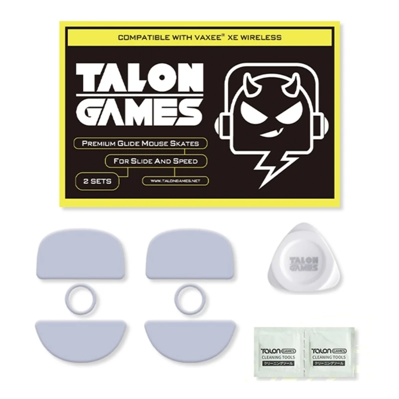 TALONGAMES Mouse Skates Pads 2Sets White Rounded Curved Edges Mouse Feet Replacement for VAXEE XE Wireless Mouse X3UF