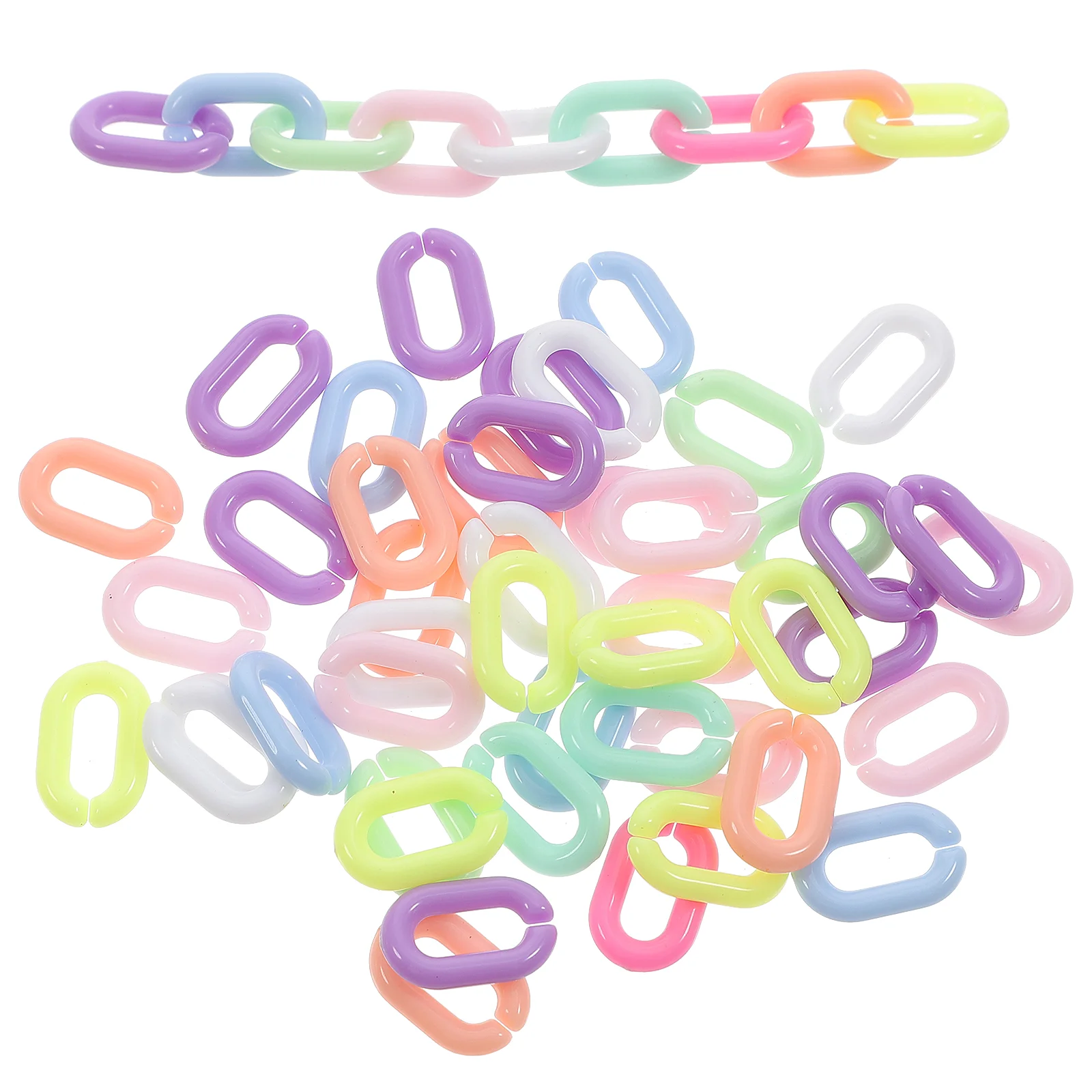 

200 Pcs Plastic Chain Links for Crafts DIY Quick Connectors Chains Bag Acrylic Linking Rings Bead