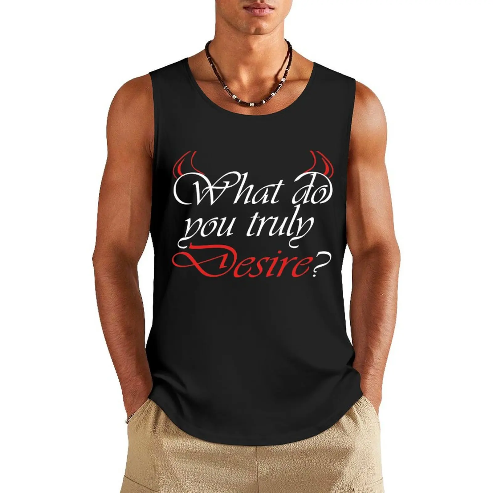 

What do you truly desire Lucifer Tank Top sports clothes for men sleeveless gym shirt man fitness