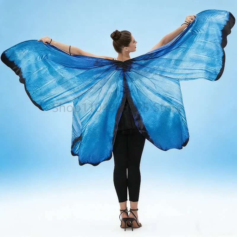 AP Dancer Blue Butterfly Wings for Women Party Dress Up Colorful Dance Wings Large Capes Fairy Stage Performance Costume Props