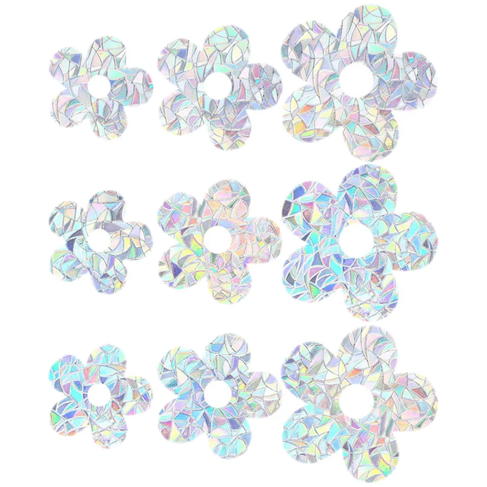 

9 Pcs Small Flower Window Decals Waterproof PVC Glass Stickers Static Cling No Residue Anti Collision Bird Strike Prevention