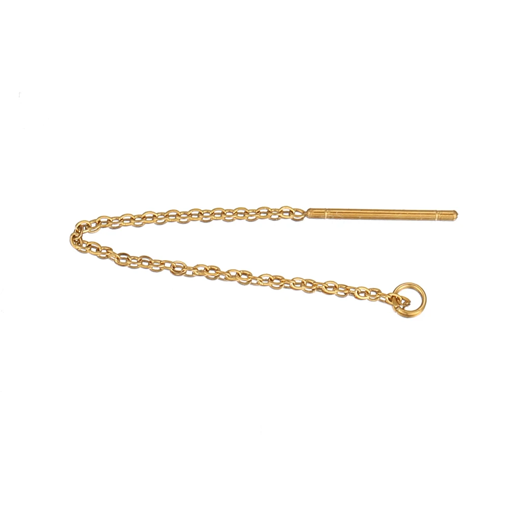 10pcs Gold Color Plated Stainless Steel 8cm Long Chain Ear Line Earrings Earwire DIY Women Drop Dangle Earrings Jewelry Making