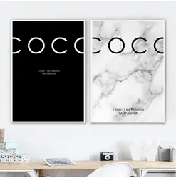 Modern Fashion Marble Quotes S and Prints Black WhiteFashion Pictures Canvas Painting for Living Room Home Decor