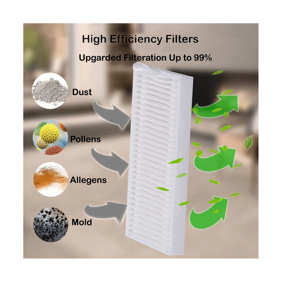 Filters Side Brushes for Life K2 Robot, M210 M210S M210B M213 Robot Vacuum Cleaner