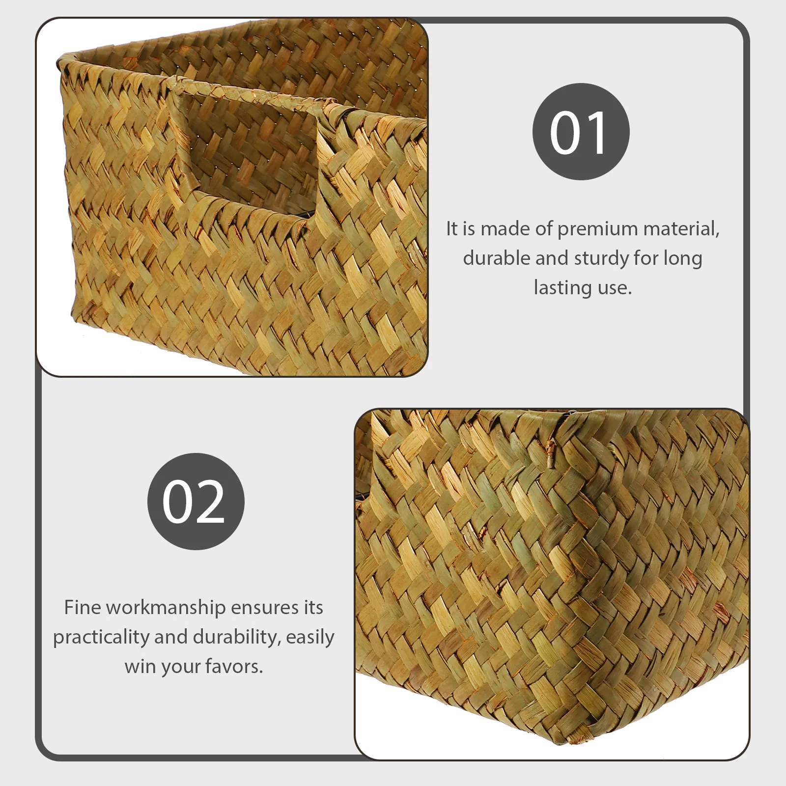 

Storage Basket Crate Hand-woven Books Handwoven Straw Baskets for Household Purposes Child