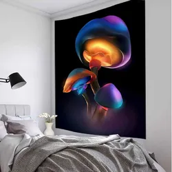 Psychedelic Mushroom Tapestry Dream Plant Wall Hanging Home Decor Background Cloth Room Art Deco Yoga Mat Picnic Sheet Beach Mat