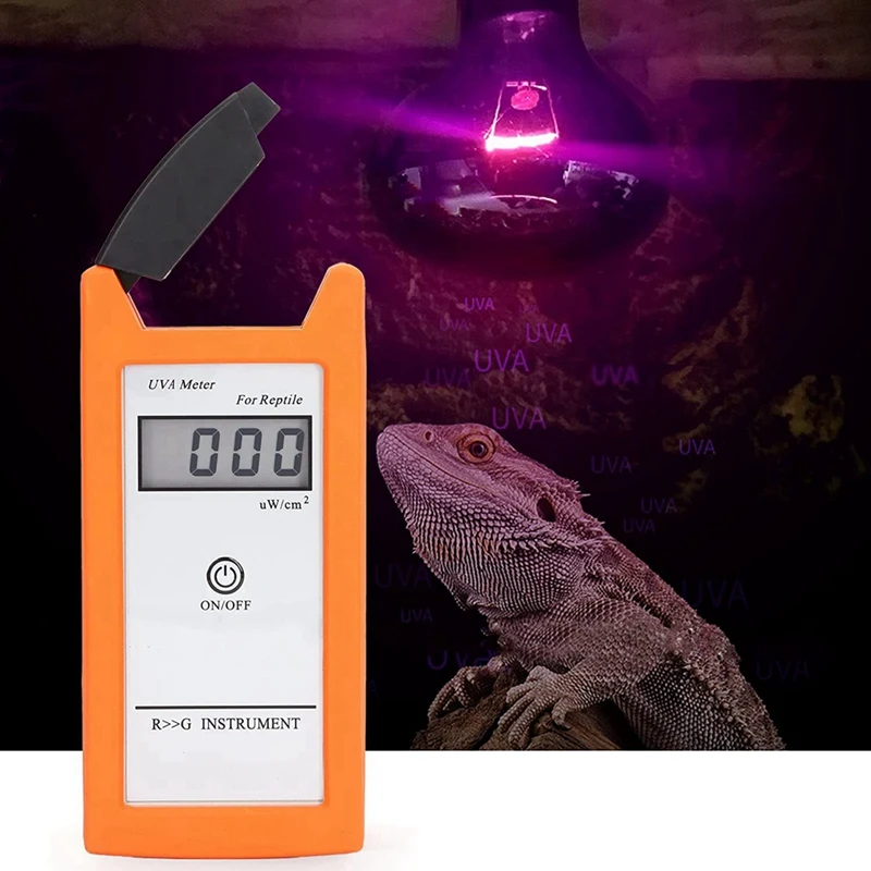 Portable UVA Meter, Silica Gel Material 0‑1999 Μw/Cm² 3.5-Bit LCD UVA Solar Lamp Tester For Reptile