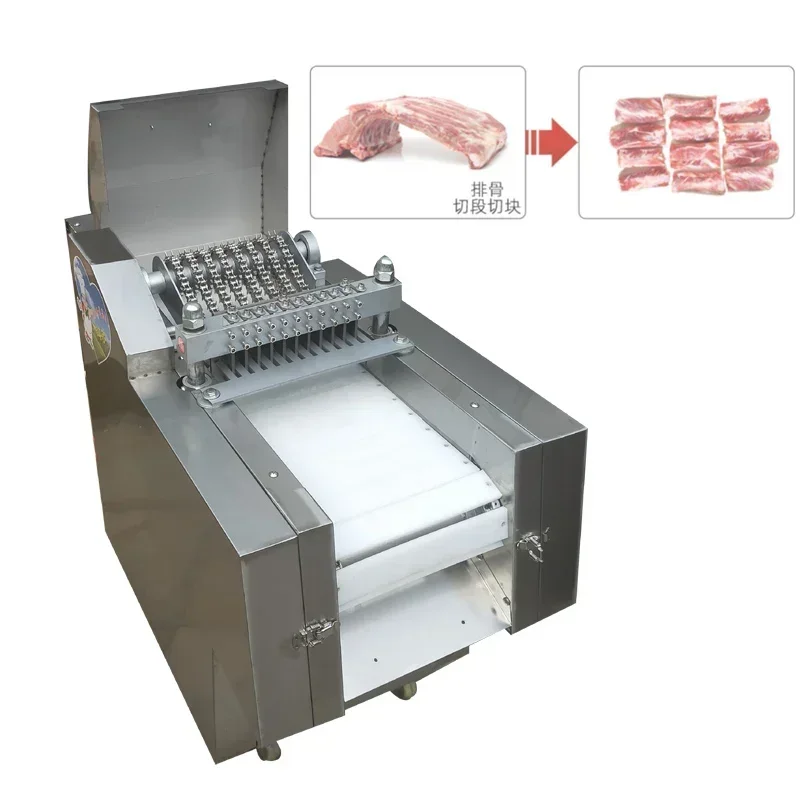 

Automatic Bone Cutter Machine Chicken Block Chopping Machine For Rib Chicken Duck Fish Goose Dicer Machine