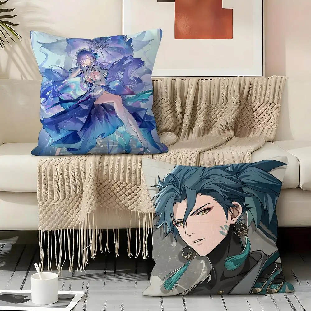 W-Wuthering W-WavesS ANIME Pillow Case Pillowcase, Double-sided Printed, Sofa Cushion, Bedroom Headboard Pillow