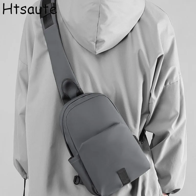 

USB Charging Large Capacity Men's Chest Pack Casual Hip Hop Travel Unisex Crossbody Bag High Quality Nylon Storage Shoulder Bag