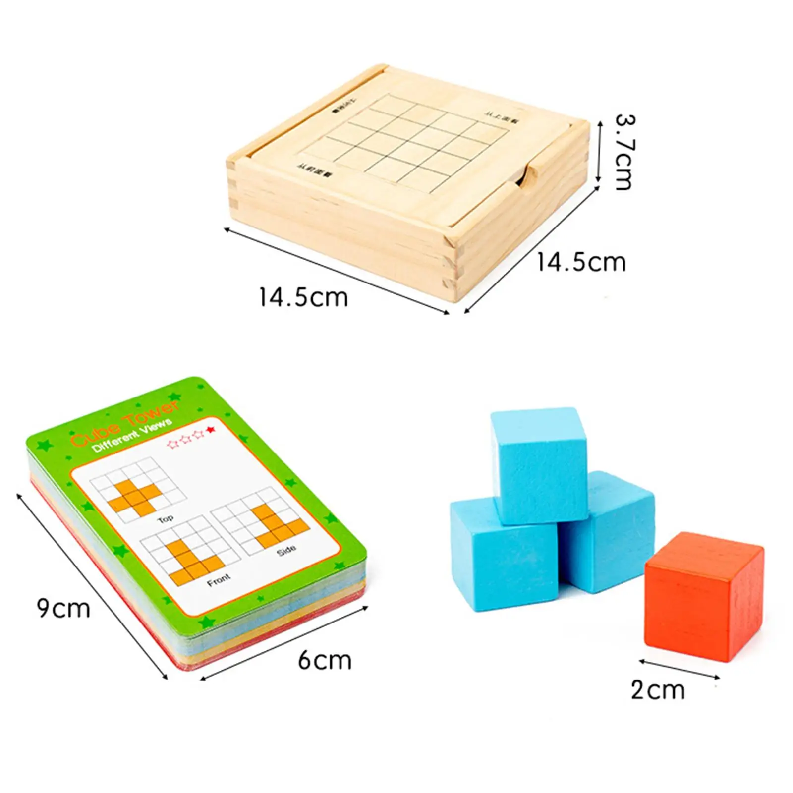 Wooden Block Puzzle Toy 3D Puzzle Cubes Educational Toy for Ages 4-6 Years