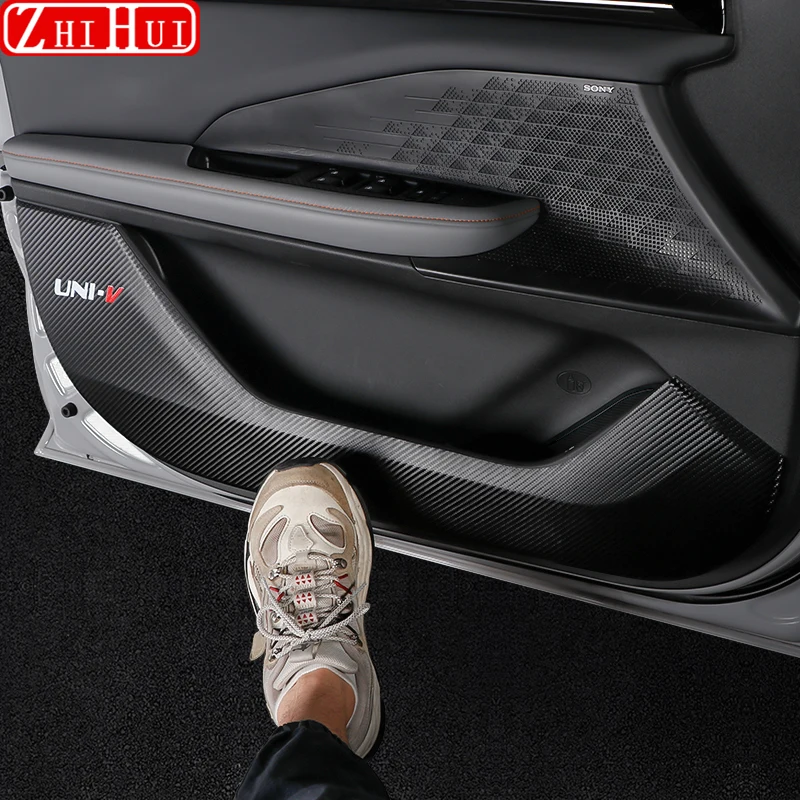 For Changan UNI-V UNIV 2022-2024 Car Leather Door Anti Kick Pad Protection Side Edge Film Protector Stickers Auto Accessories