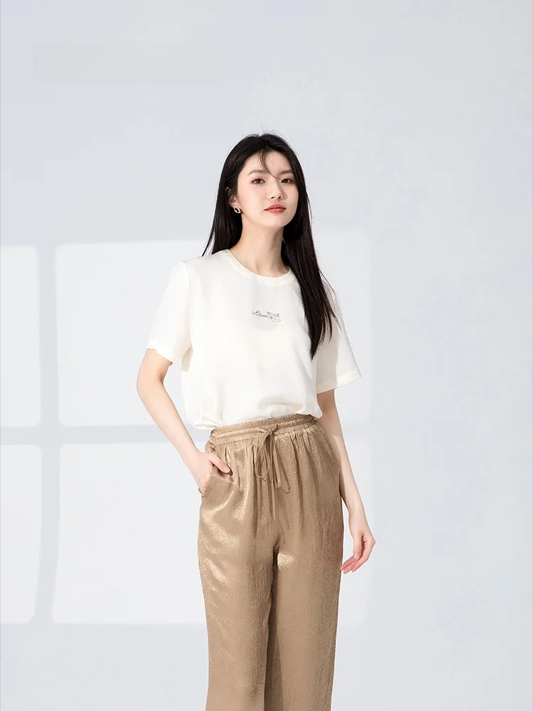 

Новая летняя базовая футболка Dailanzhi с круглым вырезом и принтом, короткий рукав, женская модная повседневная футболка