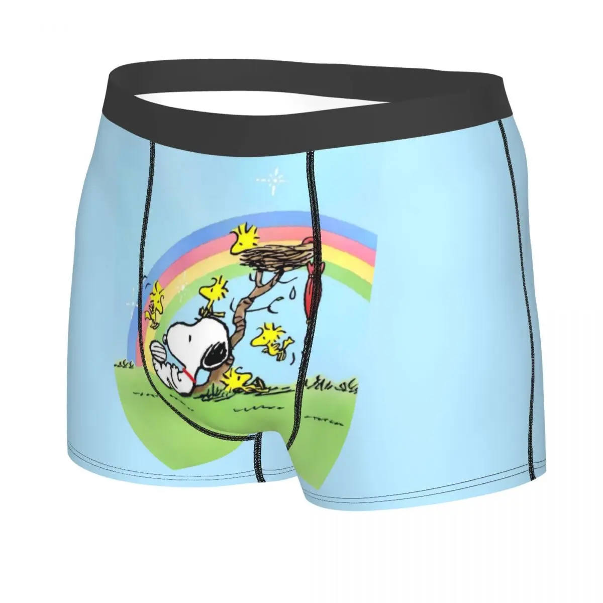 Custom Male Novelty S-Snoopys Underwear Manga Cartoon Boxer Briefs Stretch Shorts Panties Underpants