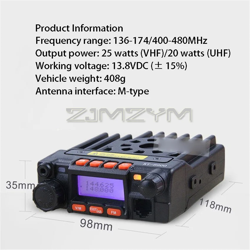 KY-8900 Walkie Talkie For Mini Cars Dual Segment Car Radio Station Car Radio Station UV Dual Frequency Off-road Vehicle Intercom