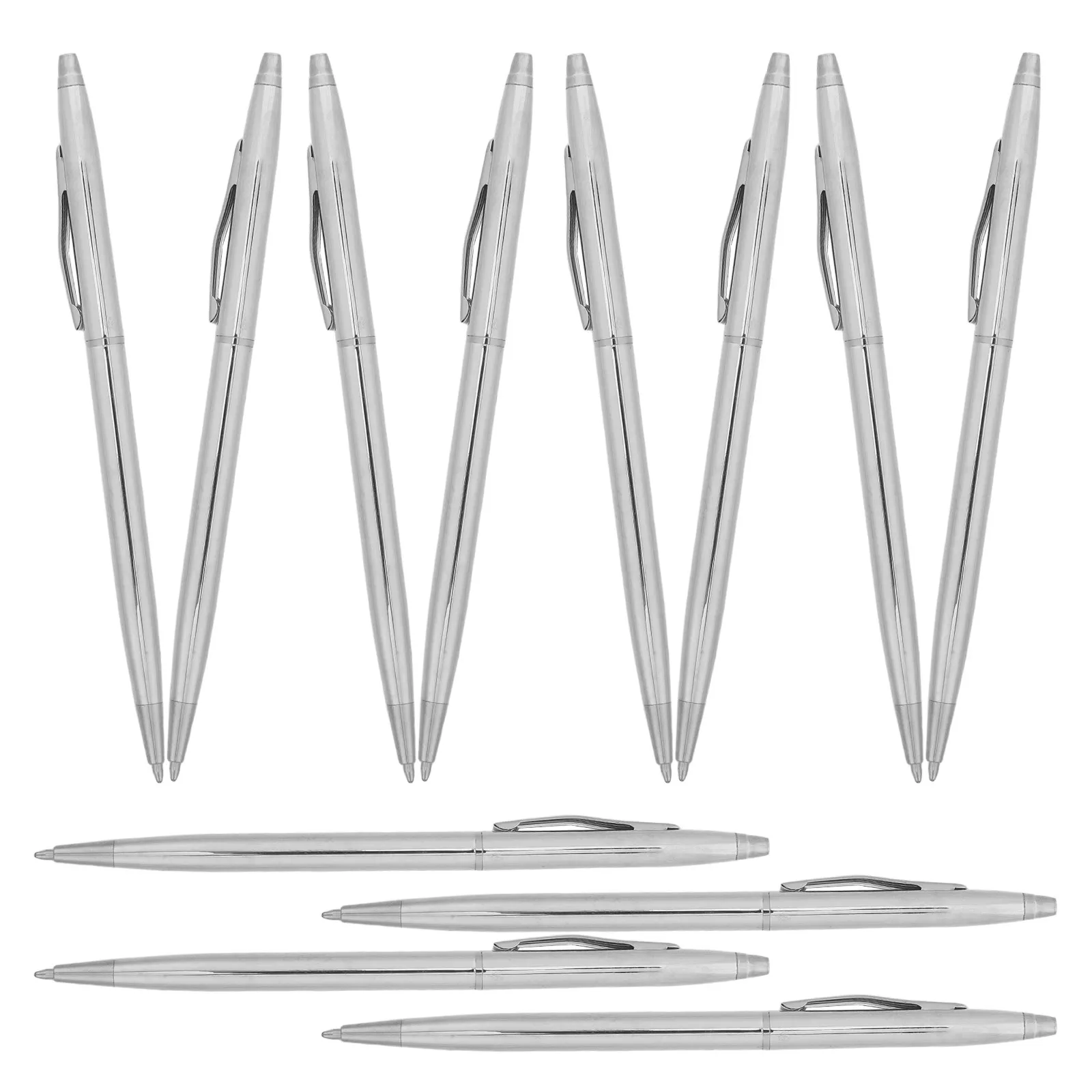 

12Pcs Electroplated Metal Ballpoint Pens Black Ink Smooth Writing Refill Executive Office Business Signature School Work