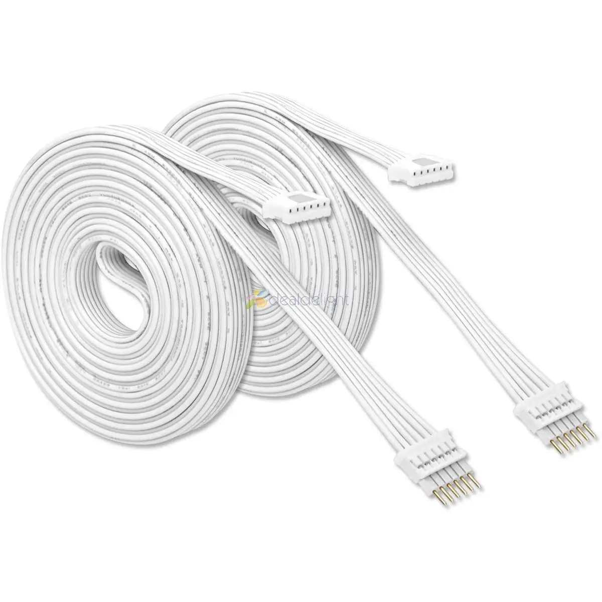 Cable de extensión de 30CM, 1M, 2M, 3M, 5M, 6 pines para Philips Hue Lightstrip Plus V4, Cable conector Micro LED blanco de 6 pines, 2 unids/lote