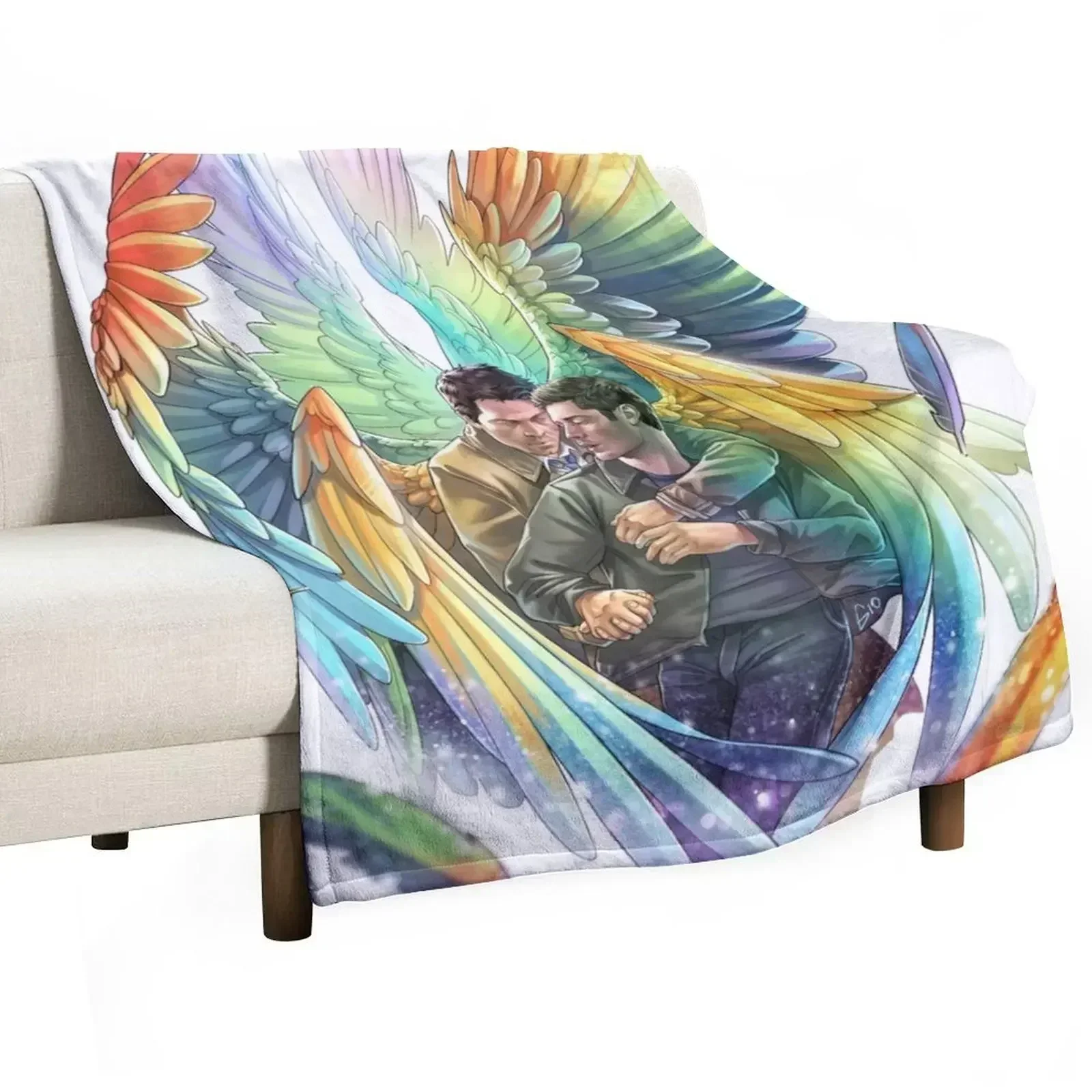

Destiel Rainbows Throw Blanket Decorative Soft Throw Blanket for Couch Sofa