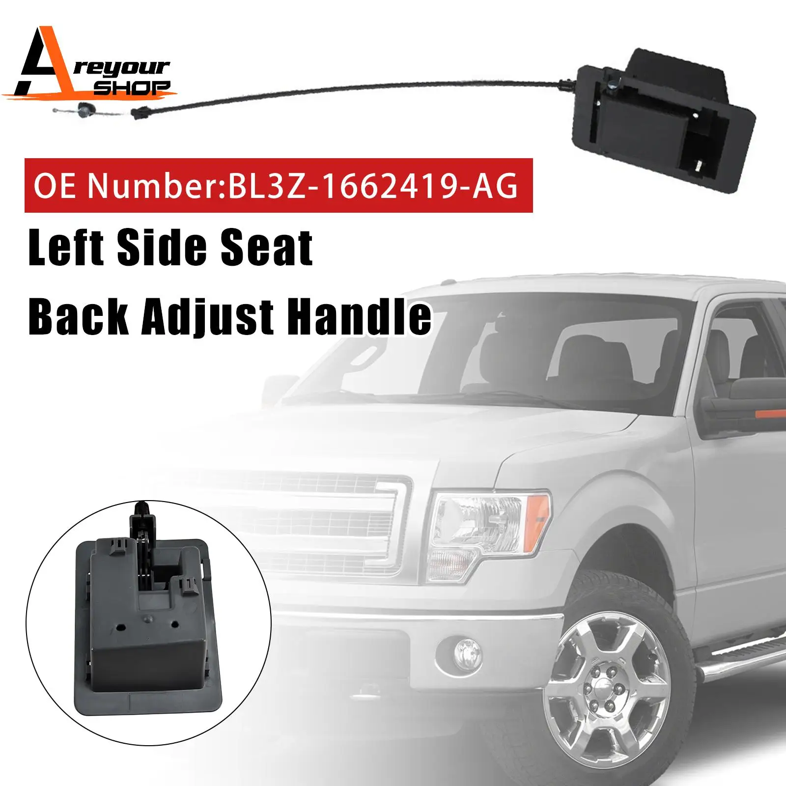 

Areyourshop Left Side Seat Back Adjust Handle BL3Z-1662419-AG for Ford F-150 2009-2014