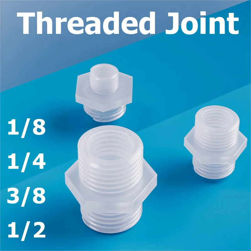 2/10pcs PP Pipe Direct Union Connector 1/8